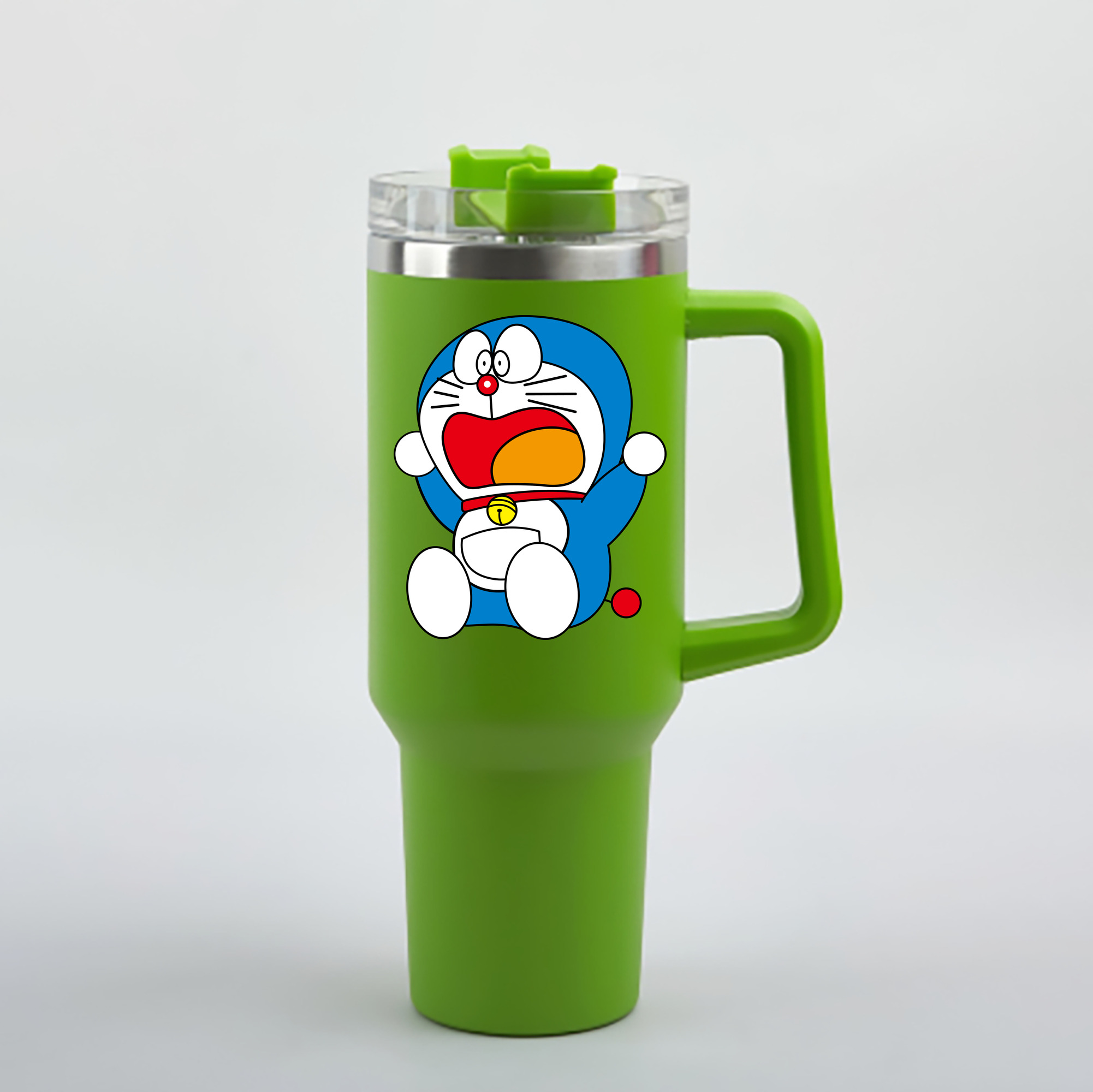 （画像用） ドラえもん Doraemon 1200mL車用タンブラー - クリスタルステッカー（プラスチックストロー付き）